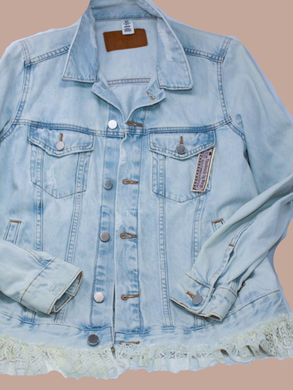 NWT Upcycled By Hand Denim Jacket Size 12 (Scarf Not Included~ Sold In My Shop!)